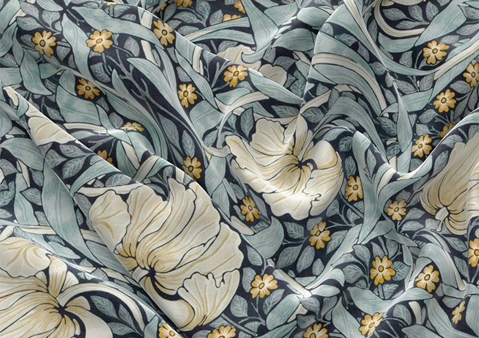 William Morris At Home Pimpernel Velvet, Indigo - Twist&Fit Roman Blind - Image 4